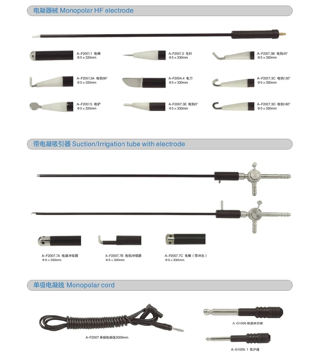 Best Sales Laparoscopy Medical Equipments Surgical Instruments of Hf Monopolar Electrode Electric Coagulator with Suction Manufacturer Blade